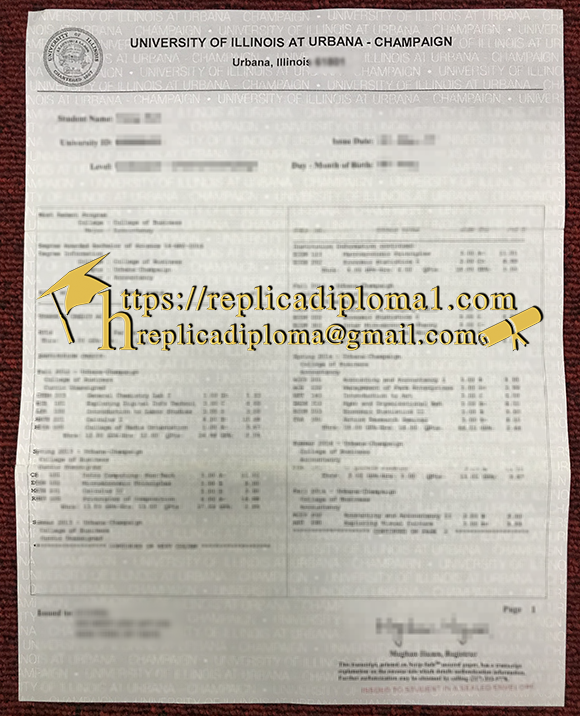 UIUC transcript University of Lllinois Urbana Champaign